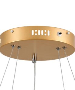 kelvo® DIAMOND KLV-101-0236-V2 Κρεμαστό Φωτιστικό Οροφής LED 75W 7500lm 360° AC 220-240V IP20 Ρυθμιζόμενο Λευκό CCT με Χειριστήριο από 2700K έως 6000K Dimmable – Lumileds SMD Chip – Χρυσό Πλατίνα – Μ60 x Π60 x Υ40cm – 3 Χρόνια Εγγύηση