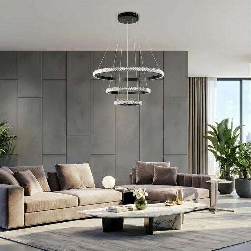 kelvo® DIAMOND KLV-101-0237 Κρεμαστό Φωτιστικό Οροφής LED 100W 10000lm 180° AC 220-240V IP20 Ρυθμιζόμενο Λευκό CCT με Χειριστήριο από 2700K έως 6000K Dimmable – Lumileds SMD Chip – Μαύρο Ματ – Μ60 x Π60 x Υ60cm – 3 Χρόνια Εγγύηση
