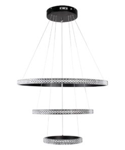 kelvo® DIAMOND KLV-101-0237 Κρεμαστό Φωτιστικό Οροφής LED 100W 10000lm 180° AC 220-240V IP20 Ρυθμιζόμενο Λευκό CCT με Χειριστήριο από 2700K έως 6000K Dimmable – Lumileds SMD Chip – Μαύρο Ματ – Μ60 x Π60 x Υ60cm – 3 Χρόνια Εγγύηση