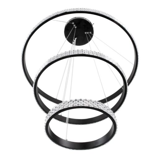 kelvo® DIAMOND KLV-101-0237 Κρεμαστό Φωτιστικό Οροφής LED 100W 10000lm 180° AC 220-240V IP20 Ρυθμιζόμενο Λευκό CCT με Χειριστήριο από 2700K έως 6000K Dimmable – Lumileds SMD Chip – Μαύρο Ματ – Μ60 x Π60 x Υ60cm – 3 Χρόνια Εγγύηση