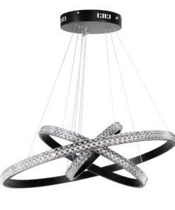 kelvo® DIAMOND KLV-101-0237 Κρεμαστό Φωτιστικό Οροφής LED 100W 10000lm 180° AC 220-240V IP20 Ρυθμιζόμενο Λευκό CCT με Χειριστήριο από 2700K έως 6000K Dimmable – Lumileds SMD Chip – Μαύρο Ματ – Μ60 x Π60 x Υ60cm – 3 Χρόνια Εγγύηση