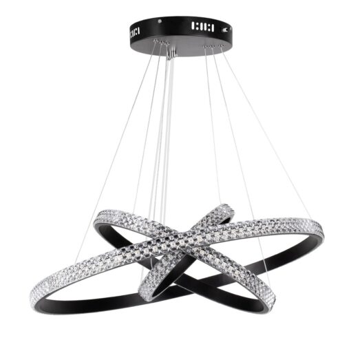 kelvo® DIAMOND KLV-101-0237 Κρεμαστό Φωτιστικό Οροφής LED 100W 10000lm 180° AC 220-240V IP20 Ρυθμιζόμενο Λευκό CCT με Χειριστήριο από 2700K έως 6000K Dimmable – Lumileds SMD Chip – Μαύρο Ματ – Μ60 x Π60 x Υ60cm – 3 Χρόνια Εγγύηση
