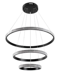kelvo® DIAMOND KLV-101-0237-V2 Κρεμαστό Φωτιστικό Οροφής LED 100W 10000lm 180° AC 220-240V IP20 Ρυθμιζόμενο Λευκό CCT με Χειριστήριο από 2700K έως 6000K Dimmable – Lumileds SMD Chip – Μαύρο Ματ – Μ60 x Π60 x Υ60cm – 3 Χρόνια Εγγύηση
