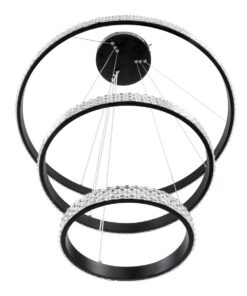 kelvo® DIAMOND KLV-101-0237-V2 Κρεμαστό Φωτιστικό Οροφής LED 100W 10000lm 180° AC 220-240V IP20 Ρυθμιζόμενο Λευκό CCT με Χειριστήριο από 2700K έως 6000K Dimmable – Lumileds SMD Chip – Μαύρο Ματ – Μ60 x Π60 x Υ60cm – 3 Χρόνια Εγγύηση