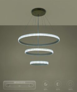 kelvo® DIAMOND KLV-101-0238 Κρεμαστό Φωτιστικό Οροφής LED 100W 10000lm 180° AC 220-240V IP20 Ρυθμιζόμενο Λευκό CCT με Χειριστήριο από 2700K έως 6000K Dimmable – Lumileds SMD Chip – Χρυσό Πλατίνα – Μ60 x Π60 x Υ60cm – 3 Χρόνια Εγγύηση