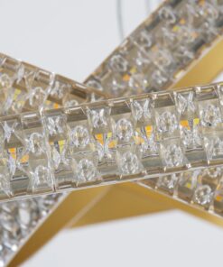 kelvo® DIAMOND KLV-101-0238 Κρεμαστό Φωτιστικό Οροφής LED 100W 10000lm 180° AC 220-240V IP20 Ρυθμιζόμενο Λευκό CCT με Χειριστήριο από 2700K έως 6000K Dimmable – Lumileds SMD Chip – Χρυσό Πλατίνα – Μ60 x Π60 x Υ60cm – 3 Χρόνια Εγγύηση