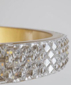 kelvo® DIAMOND KLV-101-0238 Κρεμαστό Φωτιστικό Οροφής LED 100W 10000lm 180° AC 220-240V IP20 Ρυθμιζόμενο Λευκό CCT με Χειριστήριο από 2700K έως 6000K Dimmable – Lumileds SMD Chip – Χρυσό Πλατίνα – Μ60 x Π60 x Υ60cm – 3 Χρόνια Εγγύηση