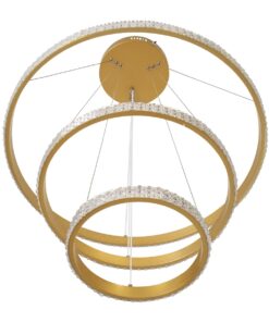 kelvo® DIAMOND KLV-101-0238-V2 Κρεμαστό Φωτιστικό Οροφής LED 100W 10000lm 180° AC 220-240V IP20 Ρυθμιζόμενο Λευκό CCT με Χειριστήριο από 2700K έως 6000K Dimmable – Lumileds SMD Chip – Χρυσό Πλατίνα – Μ60 x Π60 x Υ60cm – 3 Χρόνια Εγγύηση