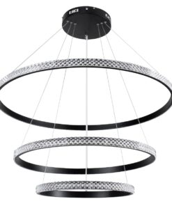 kelvo® DIAMOND KLV-101-0239 Κρεμαστό Φωτιστικό Οροφής LED 120W 12000lm 180° AC 220-240V IP20 Ρυθμιζόμενο Λευκό CCT με Χειριστήριο από 2700K έως 6000K Dimmable – Lumileds SMD Chip – Μαύρο Ματ – Μ80 x Π80 x Υ80cm – 3 Χρόνια Εγγύηση