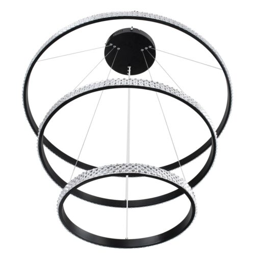 kelvo® DIAMOND KLV-101-0239 Κρεμαστό Φωτιστικό Οροφής LED 120W 12000lm 180° AC 220-240V IP20 Ρυθμιζόμενο Λευκό CCT με Χειριστήριο από 2700K έως 6000K Dimmable – Lumileds SMD Chip – Μαύρο Ματ – Μ80 x Π80 x Υ80cm – 3 Χρόνια Εγγύηση