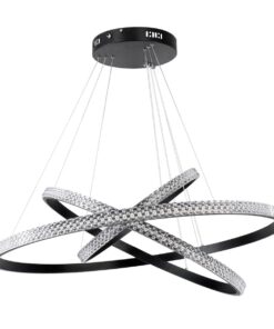 kelvo® DIAMOND KLV-101-0239 Κρεμαστό Φωτιστικό Οροφής LED 120W 12000lm 180° AC 220-240V IP20 Ρυθμιζόμενο Λευκό CCT με Χειριστήριο από 2700K έως 6000K Dimmable – Lumileds SMD Chip – Μαύρο Ματ – Μ80 x Π80 x Υ80cm – 3 Χρόνια Εγγύηση