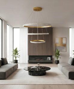 kelvo® DIAMOND KLV-101-0240 Κρεμαστό Φωτιστικό Οροφής LED 120W 12000lm 180° AC 220-240V IP20 Ρυθμιζόμενο Λευκό CCT με Χειριστήριο από 2700K έως 6000K Dimmable – Lumileds SMD Chip – Χρυσό Πλατίνα – Μ80 x Π80 x Υ80cm – 3 Χρόνια Εγγύηση
