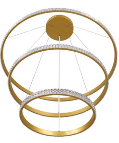 kelvo® DIAMOND KLV-101-0240 Κρεμαστό Φωτιστικό Οροφής LED 120W 12000lm 180° AC 220-240V IP20 Ρυθμιζόμενο Λευκό CCT με Χειριστήριο από 2700K έως 6000K Dimmable – Lumileds SMD Chip – Χρυσό Πλατίνα – Μ80 x Π80 x Υ80cm – 3 Χρόνια Εγγύηση