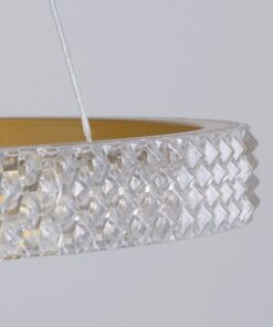 kelvo® DIAMOND KLV-101-0240 Κρεμαστό Φωτιστικό Οροφής LED 120W 12000lm 180° AC 220-240V IP20 Ρυθμιζόμενο Λευκό CCT με Χειριστήριο από 2700K έως 6000K Dimmable – Lumileds SMD Chip – Χρυσό Πλατίνα – Μ80 x Π80 x Υ80cm – 3 Χρόνια Εγγύηση