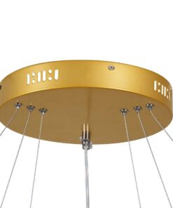 kelvo® DIAMOND KLV-101-0240 Κρεμαστό Φωτιστικό Οροφής LED 120W 12000lm 180° AC 220-240V IP20 Ρυθμιζόμενο Λευκό CCT με Χειριστήριο από 2700K έως 6000K Dimmable – Lumileds SMD Chip – Χρυσό Πλατίνα – Μ80 x Π80 x Υ80cm – 3 Χρόνια Εγγύηση