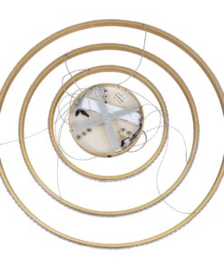kelvo® DIAMOND KLV-101-0240 Κρεμαστό Φωτιστικό Οροφής LED 120W 12000lm 180° AC 220-240V IP20 Ρυθμιζόμενο Λευκό CCT με Χειριστήριο από 2700K έως 6000K Dimmable – Lumileds SMD Chip – Χρυσό Πλατίνα – Μ80 x Π80 x Υ80cm – 3 Χρόνια Εγγύηση