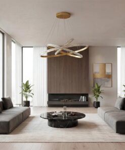 kelvo® DIAMOND KLV-101-0240-V2 Κρεμαστό Φωτιστικό Οροφής LED 120W 12000lm 180° AC 220-240V IP20 Ρυθμιζόμενο Λευκό CCT με Χειριστήριο από 2700K έως 6000K Dimmable – Lumileds SMD Chip – Χρυσό Πλατίνα – Μ80 x Π80 x Υ80cm – 3 Χρόνια Εγγύηση
