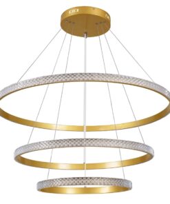 kelvo® DIAMOND KLV-101-0240-V2 Κρεμαστό Φωτιστικό Οροφής LED 120W 12000lm 180° AC 220-240V IP20 Ρυθμιζόμενο Λευκό CCT με Χειριστήριο από 2700K έως 6000K Dimmable – Lumileds SMD Chip – Χρυσό Πλατίνα – Μ80 x Π80 x Υ80cm – 3 Χρόνια Εγγύηση