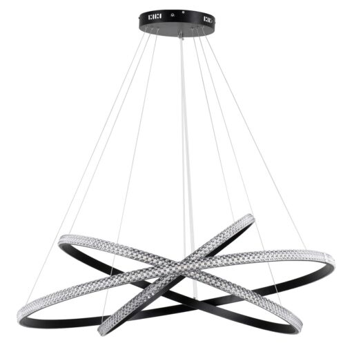 kelvo® DIAMOND KLV-101-0241-V2 Κρεμαστό Φωτιστικό Οροφής LED 150W 15000lm 180° AC 220-240V IP20 Ρυθμιζόμενο Λευκό CCT με Χειριστήριο από 2700K έως 6000K Dimmable – Lumileds SMD Chip – Μαύρο Ματ – Μ100 x Π100 x Υ100cm – 3 Χρόνια Εγγύηση