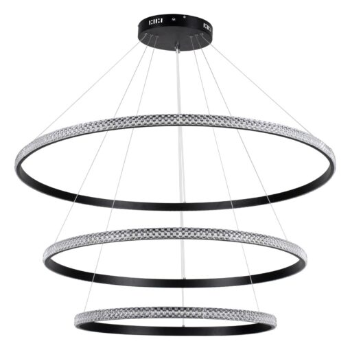 kelvo® DIAMOND KLV-101-0241-V2 Κρεμαστό Φωτιστικό Οροφής LED 150W 15000lm 180° AC 220-240V IP20 Ρυθμιζόμενο Λευκό CCT με Χειριστήριο από 2700K έως 6000K Dimmable – Lumileds SMD Chip – Μαύρο Ματ – Μ100 x Π100 x Υ100cm – 3 Χρόνια Εγγύηση