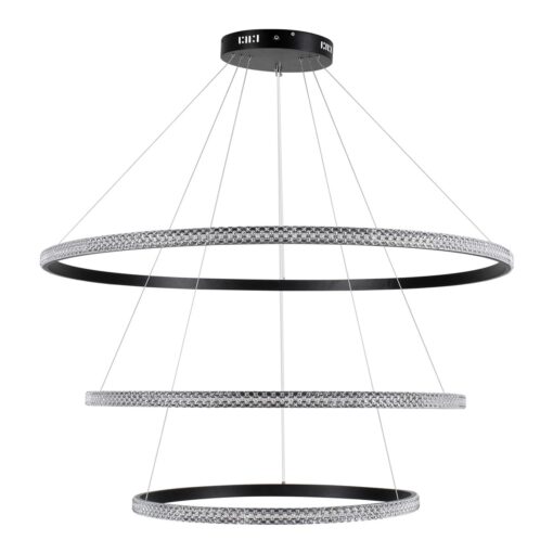 kelvo® DIAMOND KLV-101-0241-V2 Κρεμαστό Φωτιστικό Οροφής LED 150W 15000lm 180° AC 220-240V IP20 Ρυθμιζόμενο Λευκό CCT με Χειριστήριο από 2700K έως 6000K Dimmable – Lumileds SMD Chip – Μαύρο Ματ – Μ100 x Π100 x Υ100cm – 3 Χρόνια Εγγύηση
