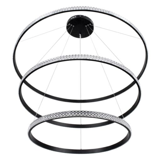 kelvo® DIAMOND KLV-101-0241-V2 Κρεμαστό Φωτιστικό Οροφής LED 150W 15000lm 180° AC 220-240V IP20 Ρυθμιζόμενο Λευκό CCT με Χειριστήριο από 2700K έως 6000K Dimmable – Lumileds SMD Chip – Μαύρο Ματ – Μ100 x Π100 x Υ100cm – 3 Χρόνια Εγγύηση