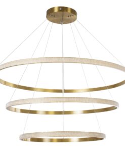 kelvo® DIAMOND KLV-101-0242 Κρεμαστό Φωτιστικό Οροφής LED 150W 15000lm 180° AC 220-240V IP20 Ρυθμιζόμενο Λευκό CCT με Χειριστήριο από 2700K έως 6000K Dimmable – Lumileds SMD Chip – Χρυσό Πλατίνα – Μ100 x Π100 x Υ100cm – 3 Χρόνια Εγγύηση