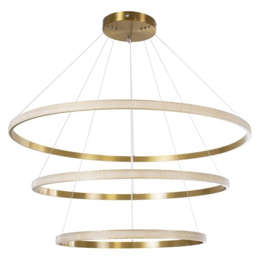 kelvo® DIAMOND KLV-101-0242 Κρεμαστό Φωτιστικό Οροφής LED 150W 15000lm 180° AC 220-240V IP20 Ρυθμιζόμενο Λευκό CCT με Χειριστήριο από 2700K έως 6000K Dimmable – Lumileds SMD Chip – Χρυσό Πλατίνα – Μ100 x Π100 x Υ100cm – 3 Χρόνια Εγγύηση