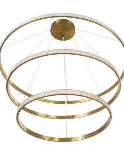 kelvo® DIAMOND KLV-101-0242-V2 Κρεμαστό Φωτιστικό Οροφής LED 150W 15000lm 180° AC 220-240V IP20 Ρυθμιζόμενο Λευκό CCT με Χειριστήριο από 2700K έως 6000K Dimmable – Lumileds SMD Chip – Χρυσό Πλατίνα – Μ100 x Π100 x Υ100cm – 3 Χρόνια Εγγύηση