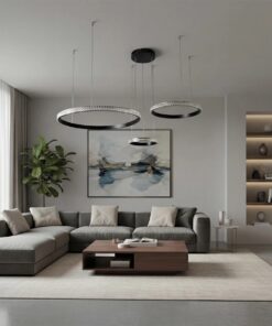 kelvo® DIAMOND KLV-101-0243 Κρεμαστό Φωτιστικό Οροφής LED 100W 10000lm 180° AC 220-240V IP20 Ρυθμιζόμενο Λευκό CCT με Χειριστήριο από 2700K έως 6000K Dimmable – Lumileds SMD Chip – Μαύρο Ματ – Μ110 x Π110 x Υ60cm – 3 Χρόνια Εγγύηση