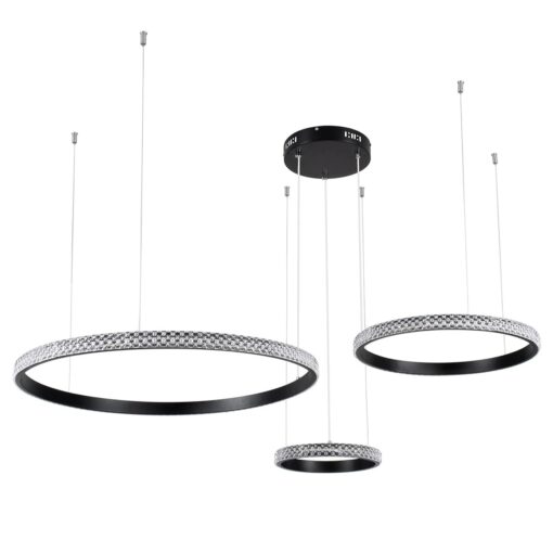 kelvo® DIAMOND KLV-101-0243 Κρεμαστό Φωτιστικό Οροφής LED 100W 10000lm 180° AC 220-240V IP20 Ρυθμιζόμενο Λευκό CCT με Χειριστήριο από 2700K έως 6000K Dimmable – Lumileds SMD Chip – Μαύρο Ματ – Μ110 x Π110 x Υ60cm – 3 Χρόνια Εγγύηση