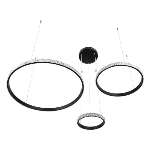 kelvo® DIAMOND KLV-101-0243 Κρεμαστό Φωτιστικό Οροφής LED 100W 10000lm 180° AC 220-240V IP20 Ρυθμιζόμενο Λευκό CCT με Χειριστήριο από 2700K έως 6000K Dimmable – Lumileds SMD Chip – Μαύρο Ματ – Μ110 x Π110 x Υ60cm – 3 Χρόνια Εγγύηση
