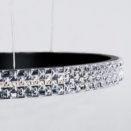 kelvo® DIAMOND KLV-101-0243 Κρεμαστό Φωτιστικό Οροφής LED 100W 10000lm 180° AC 220-240V IP20 Ρυθμιζόμενο Λευκό CCT με Χειριστήριο από 2700K έως 6000K Dimmable – Lumileds SMD Chip – Μαύρο Ματ – Μ110 x Π110 x Υ60cm – 3 Χρόνια Εγγύηση