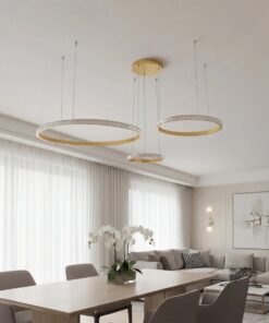 kelvo® DIAMOND KLV-101-0244 Κρεμαστό Φωτιστικό Οροφής LED 100W 10000lm 180° AC 220-240V IP20 Ρυθμιζόμενο Λευκό CCT με Χειριστήριο από 2700K έως 6000K Dimmable – Lumileds SMD Chip – Χρυσό Πλατίνα – Μ110 x Π110 x Υ60cm – 3 Χρόνια Εγγύηση