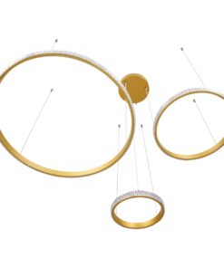 kelvo® DIAMOND KLV-101-0244 Κρεμαστό Φωτιστικό Οροφής LED 100W 10000lm 180° AC 220-240V IP20 Ρυθμιζόμενο Λευκό CCT με Χειριστήριο από 2700K έως 6000K Dimmable – Lumileds SMD Chip – Χρυσό Πλατίνα – Μ110 x Π110 x Υ60cm – 3 Χρόνια Εγγύηση