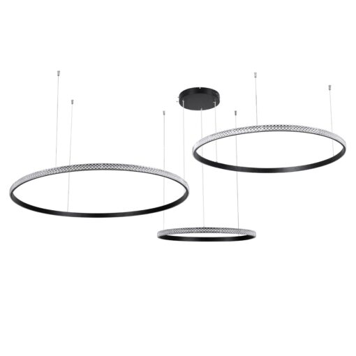 kelvo® DIAMOND KLV-101-0245 Κρεμαστό Φωτιστικό Οροφής LED 150W 15000lm 180° AC 220-240V IP20 Ρυθμιζόμενο Λευκό CCT με Χειριστήριο από 2700K έως 6000K Dimmable – Lumileds SMD Chip – Μαύρο Ματ – Μ170 x Π170 x Υ60cm – 3 Χρόνια Εγγύηση