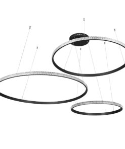 kelvo® DIAMOND KLV-101-0245 Κρεμαστό Φωτιστικό Οροφής LED 150W 15000lm 180° AC 220-240V IP20 Ρυθμιζόμενο Λευκό CCT με Χειριστήριο από 2700K έως 6000K Dimmable – Lumileds SMD Chip – Μαύρο Ματ – Μ170 x Π170 x Υ60cm – 3 Χρόνια Εγγύηση