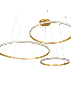 kelvo® DIAMOND KLV-101-0246 Κρεμαστό Φωτιστικό Οροφής LED 150W 15000lm 180° AC 220-240V IP20 Ρυθμιζόμενο Λευκό CCT με Χειριστήριο από 2700K έως 6000K Dimmable – Lumileds SMD Chip – Χρυσό Πλατίνα – Μ170 x Π170 x Υ60cm – 3 Χρόνια Εγγύηση