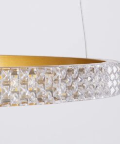 kelvo® DIAMOND KLV-101-0246 Κρεμαστό Φωτιστικό Οροφής LED 150W 15000lm 180° AC 220-240V IP20 Ρυθμιζόμενο Λευκό CCT με Χειριστήριο από 2700K έως 6000K Dimmable – Lumileds SMD Chip – Χρυσό Πλατίνα – Μ170 x Π170 x Υ60cm – 3 Χρόνια Εγγύηση