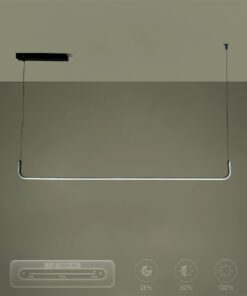kelvo® LINARIA KLV-101-0255 Κρεμαστό Φωτιστικό Οροφής LED 36W 3600lm 180° AC 220-240V IP20 Ρυθμιζόμενο Λευκό CCT με Χειριστήριο από 2700K έως 6000K Dimmable – Lumileds SMD Chip – Μαύρο Ματ – Μ120 x Π2 x Υ10cm – 3 Χρόνια Εγγύηση