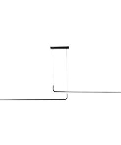 kelvo® LINARIA KLV-101-0258-V2 Κρεμαστό Φωτιστικό Οροφής LED 72W 7200lm 180° AC 220-240V IP20 Ρυθμιζόμενο Λευκό CCT με Χειριστήριο από 2700K έως 6000K Dimmable – Lumileds SMD Chip – Μαύρο Ματ – Μ220 x Π4 x Υ25cm – 3 Χρόνια Εγγύηση