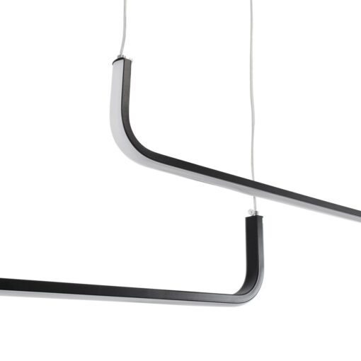 kelvo® LINARIA KLV-101-0258-V2 Κρεμαστό Φωτιστικό Οροφής LED 72W 7200lm 180° AC 220-240V IP20 Ρυθμιζόμενο Λευκό CCT με Χειριστήριο από 2700K έως 6000K Dimmable – Lumileds SMD Chip – Μαύρο Ματ – Μ220 x Π4 x Υ25cm – 3 Χρόνια Εγγύηση