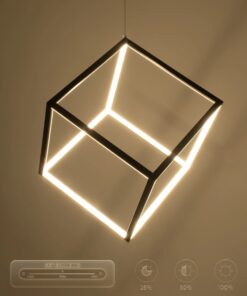 kelvo® KIBOO KLV-101-0261 Κρεμαστό Φωτιστικό Οροφής LED 36W 3600lm 360° AC 220-240V IP20 Ρυθμιζόμενο Λευκό CCT με Χειριστήριο από 2700K έως 6000K Dimmable – Lumileds SMD Chip – Μαύρο Ματ – Μ40 x Π40 x Υ40cm – 3 Χρόνια Εγγύηση