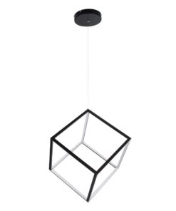 kelvo® KIBOO KLV-101-0261 Κρεμαστό Φωτιστικό Οροφής LED 36W 3600lm 360° AC 220-240V IP20 Ρυθμιζόμενο Λευκό CCT με Χειριστήριο από 2700K έως 6000K Dimmable – Lumileds SMD Chip – Μαύρο Ματ – Μ40 x Π40 x Υ40cm – 3 Χρόνια Εγγύηση