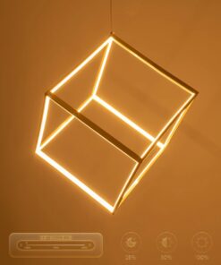 kelvo® KIBOO KLV-101-0262 Κρεμαστό Φωτιστικό Οροφής LED 36W 3600lm 360° AC 220-240V IP20 Ρυθμιζόμενο Λευκό CCT με Χειριστήριο από 2700K έως 6000K Dimmable – Lumileds SMD Chip – Χρυσό Πλατίνα – Μ40 x Π40 x Υ40cm – 3 Χρόνια Εγγύηση