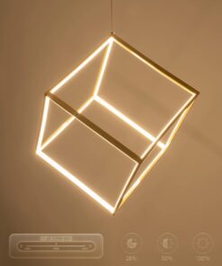kelvo® KIBOO KLV-101-0262 Κρεμαστό Φωτιστικό Οροφής LED 36W 3600lm 360° AC 220-240V IP20 Ρυθμιζόμενο Λευκό CCT με Χειριστήριο από 2700K έως 6000K Dimmable – Lumileds SMD Chip – Χρυσό Πλατίνα – Μ40 x Π40 x Υ40cm – 3 Χρόνια Εγγύηση