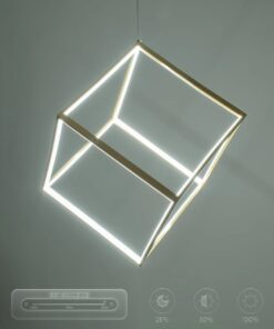 kelvo® KIBOO KLV-101-0262 Κρεμαστό Φωτιστικό Οροφής LED 36W 3600lm 360° AC 220-240V IP20 Ρυθμιζόμενο Λευκό CCT με Χειριστήριο από 2700K έως 6000K Dimmable – Lumileds SMD Chip – Χρυσό Πλατίνα – Μ40 x Π40 x Υ40cm – 3 Χρόνια Εγγύηση