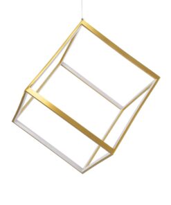 kelvo® KIBOO KLV-101-0262 Κρεμαστό Φωτιστικό Οροφής LED 36W 3600lm 360° AC 220-240V IP20 Ρυθμιζόμενο Λευκό CCT με Χειριστήριο από 2700K έως 6000K Dimmable – Lumileds SMD Chip – Χρυσό Πλατίνα – Μ40 x Π40 x Υ40cm – 3 Χρόνια Εγγύηση