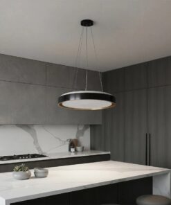 kelvo® BARCHETTA KLV-101-0266 Κρεμαστό Φωτιστικό Οροφής LED 72W 7200lm 120° AC 220-240V IP20 Ρυθμιζόμενο Λευκό CCT με Χειριστήριο από 2700K έως 6000K Dimmable – Lumileds SMD Chip – Μαύρο & Σαμπανιζέ Χρυσό Ματ – Μ48 x Π48 x Υ8.2cm – 3 Χρόνια Εγγύηση