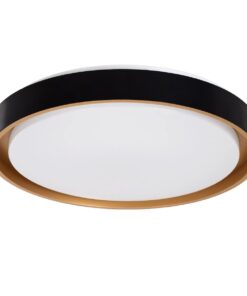kelvo® BARCHETTA KLV-101-0266-V2 Φωτιστικό Οροφής LED 72W 7200lm 120° AC 220-240V IP20 Ρυθμιζόμενο Λευκό CCT με Χειριστήριο από 2700K έως 6000K Dimmable – Lumileds SMD Chip – Μαύρο & Σαμπανιζέ Χρυσό Ματ – Μ48 x Π48 x Υ8.2cm – 3 Χρόνια Εγγύηση